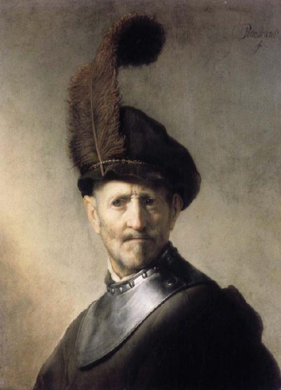 REMBRANDT Harmenszoon van Rijn Man in a Plumed Hat and Gorget Sweden oil painting art